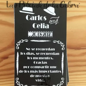 Tarjeta de agradecimiento boda de Cine