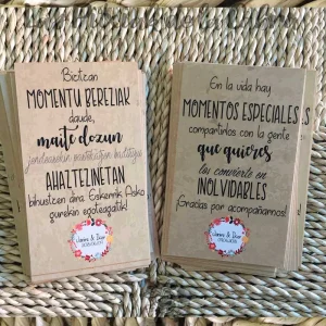 Tarjetas en Euskera y Castellano