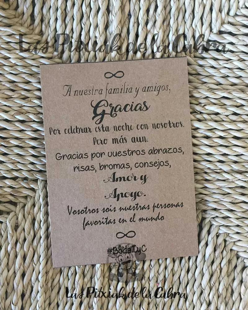 Tarjeta de agradecimiento en papel Kraft Iris - Imagen 2