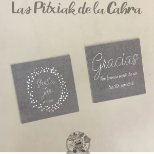 Tarjeta de agradecimiento cuadrada a doble cara