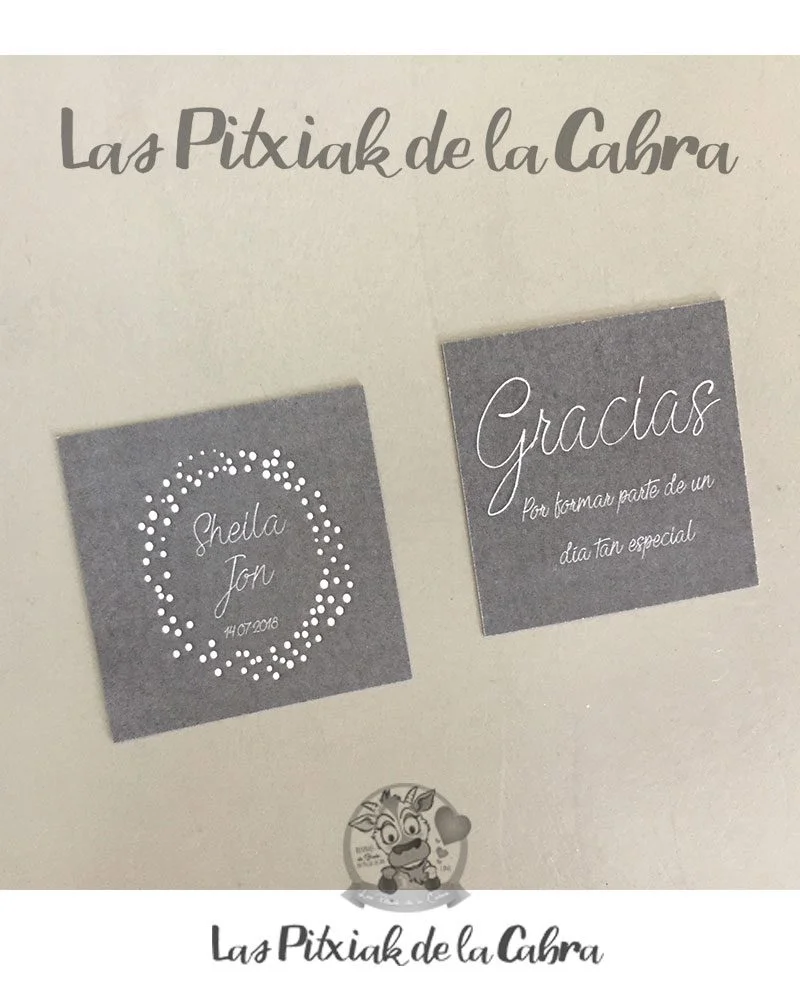 Tarjeta de agradecimiento cuadrada a doble cara