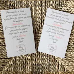 Tarjetas de agradecimiento Sherezade