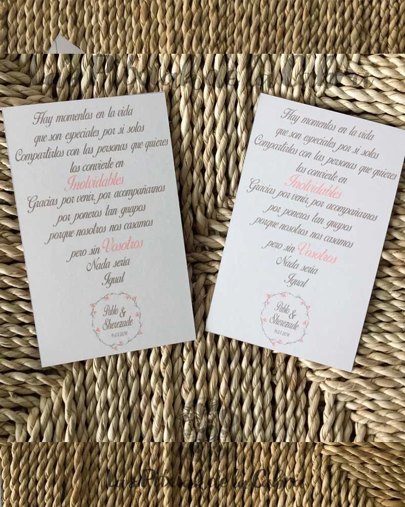 Tarjetas de agradecimiento Sherezade - Imagen 2