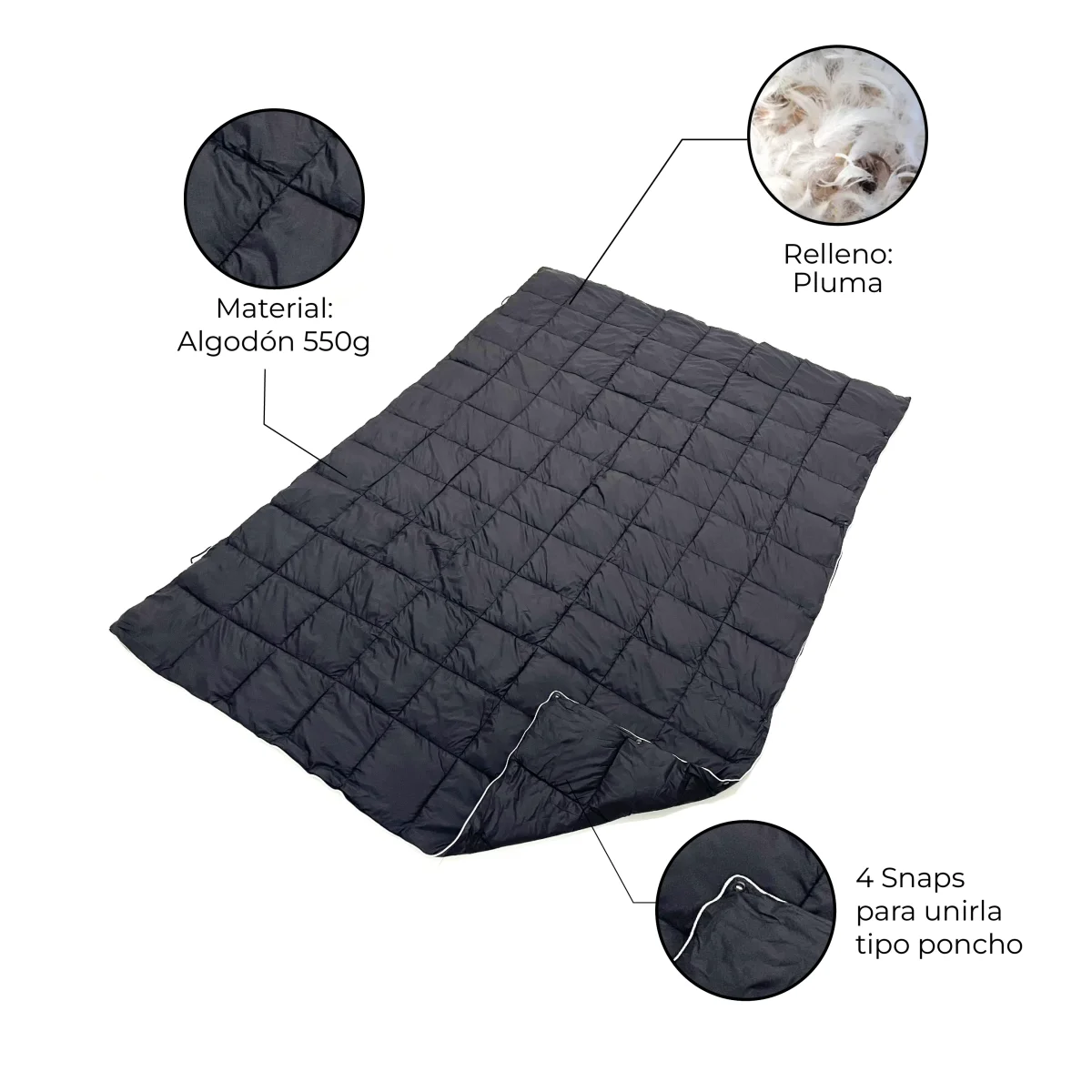 Manta Térmica Outdoor Puelo Negro - Imagen 5