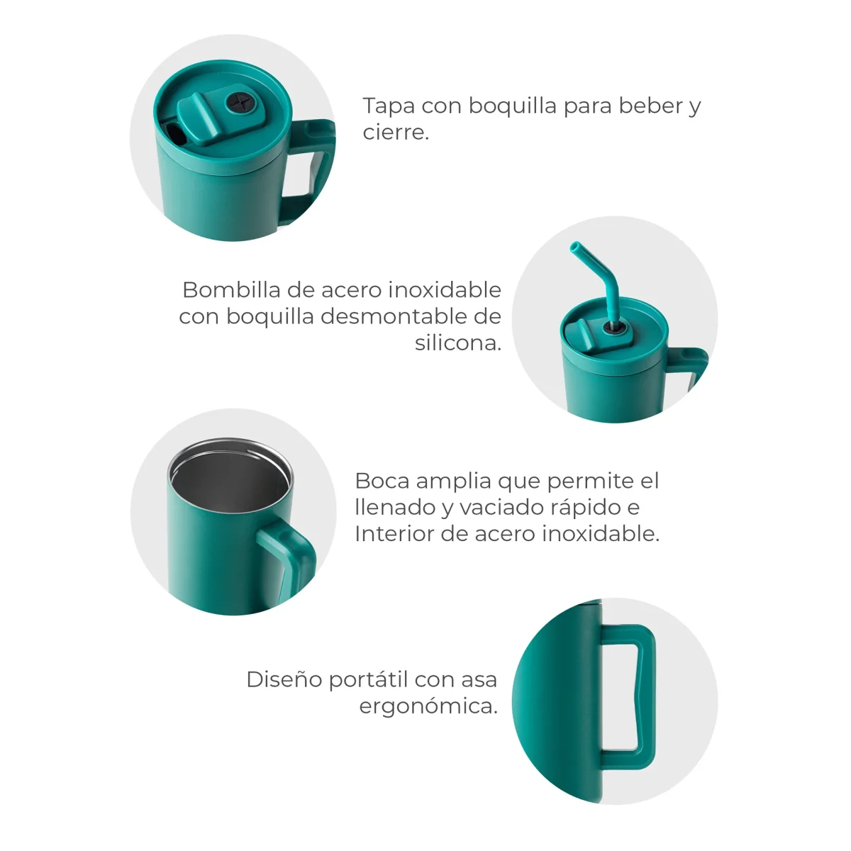 Vaso Térmico Mug 1200ml Petróleo - Imagen 6