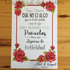 “Pañuelos para lágrimas de felicidad”