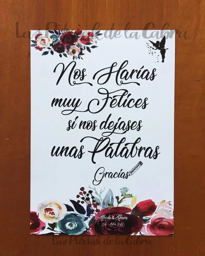 “Nos haría muy felices si nos dejases unas palabras”