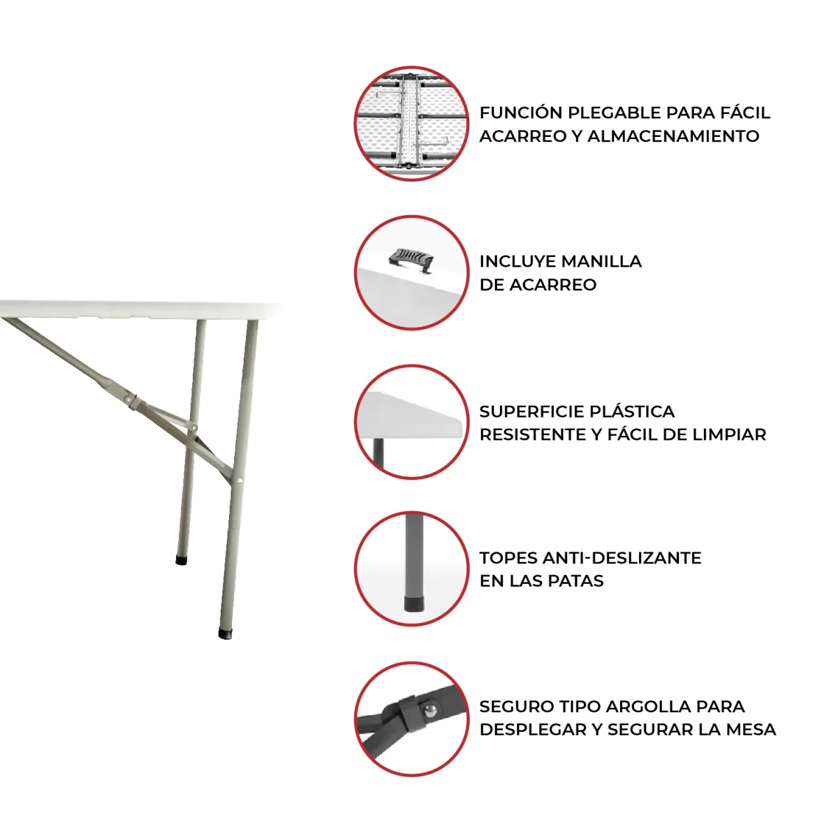 Mesa Plegable Multifuncional 120 Cm Mocha - Imagen 5