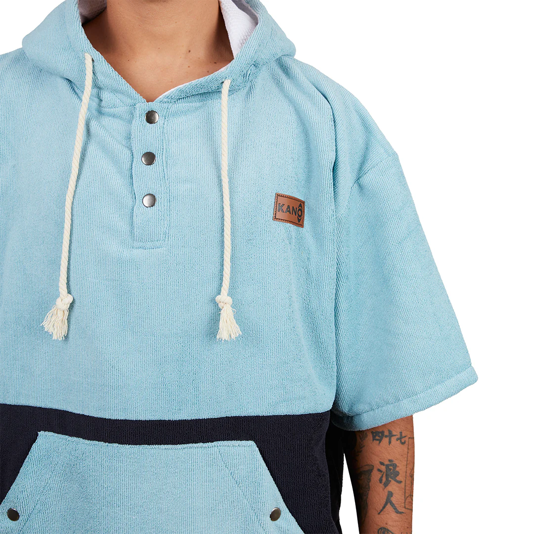 Poncho Terry Negro Azul - Imagen 3