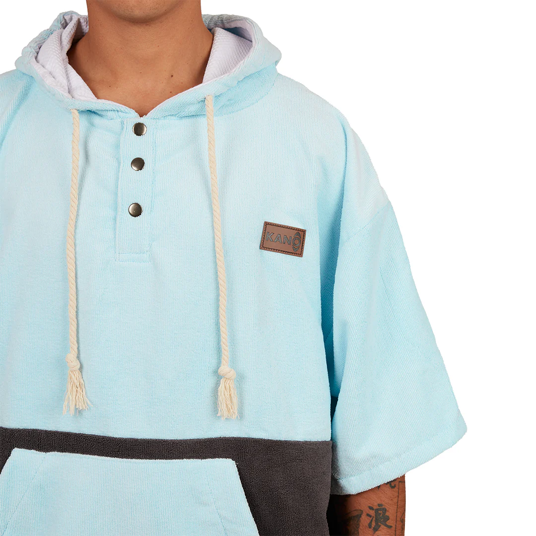 Poncho Terry Negro Celeste - Imagen 4