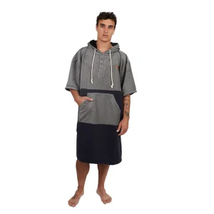 Poncho Terry Negro Gris