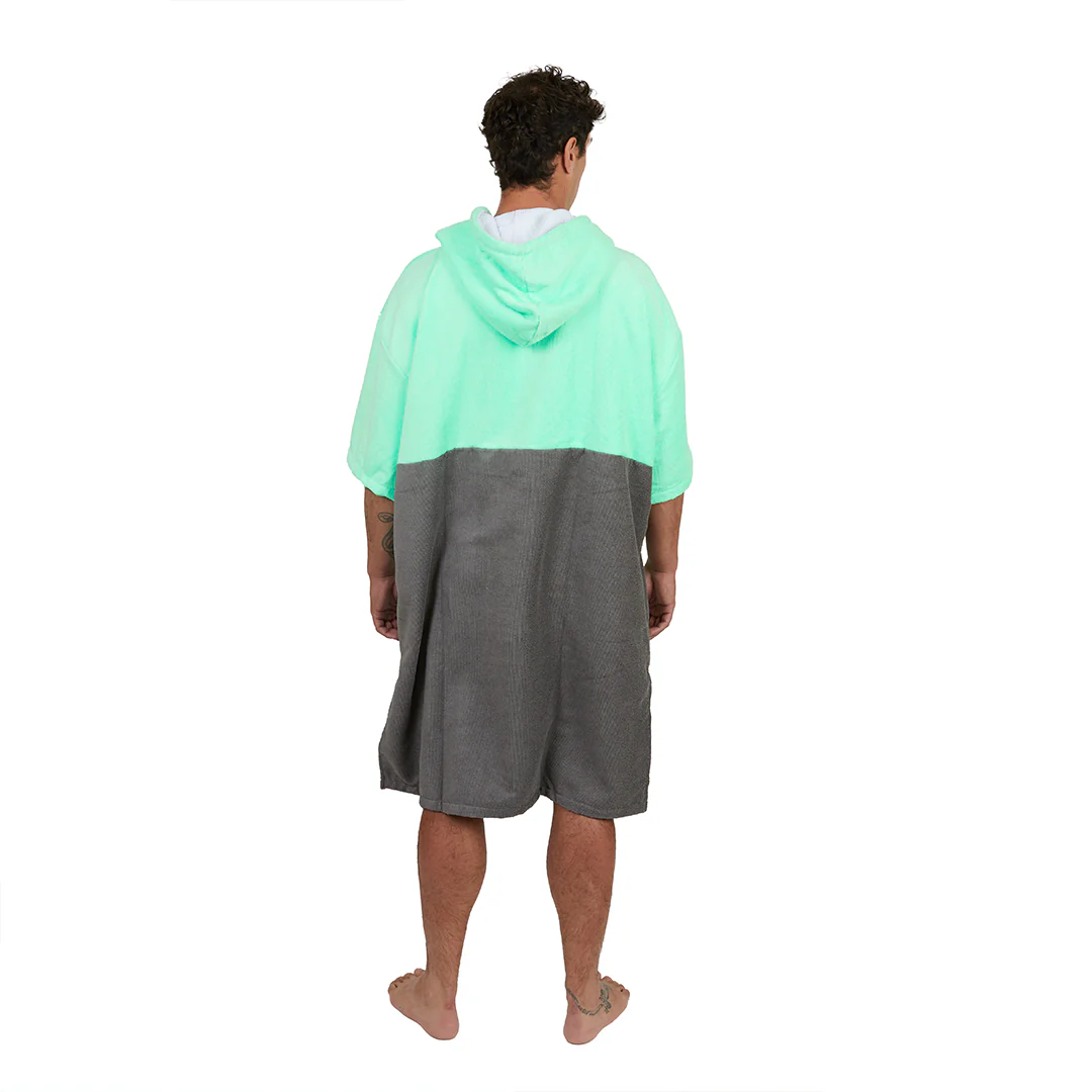Poncho Terry Negro Verde - Imagen 4
