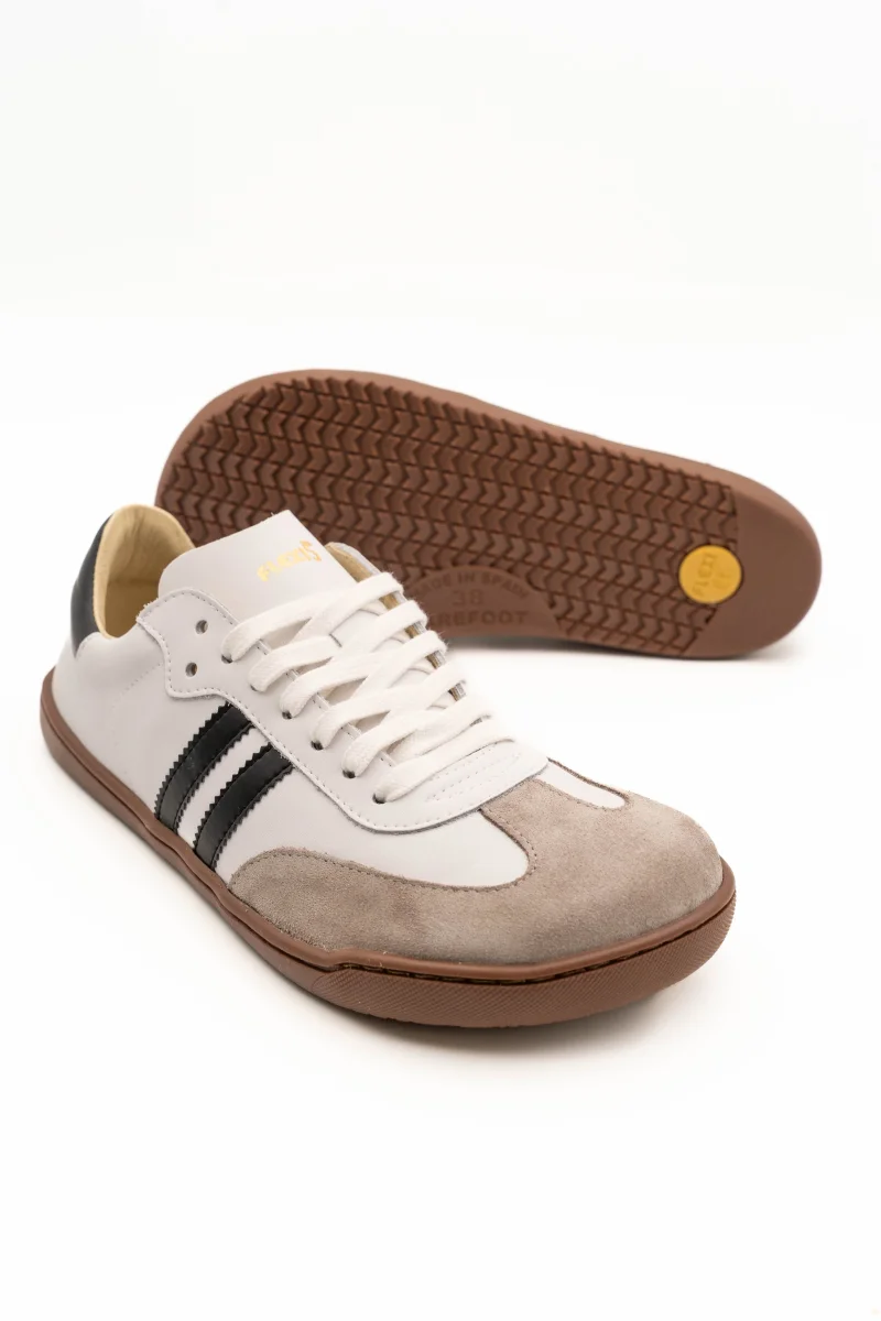 Flexinens calzado barefoot XL horma ancha 9026-X Blanco rajas negras - Imagen 5