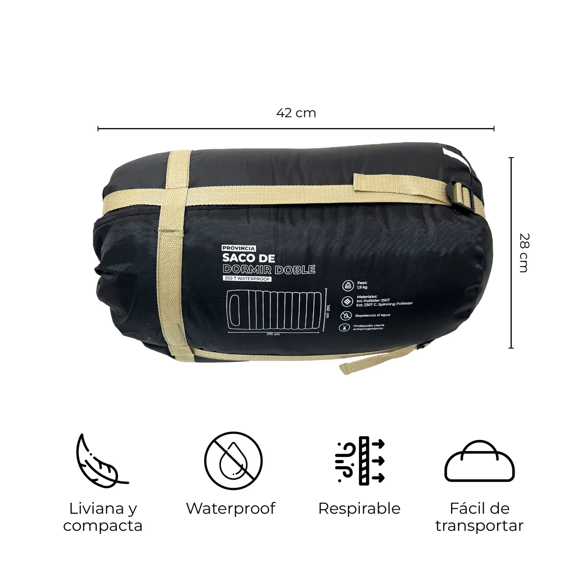 Saco de Dormir Doble Waterproof Provincia - Imagen 6