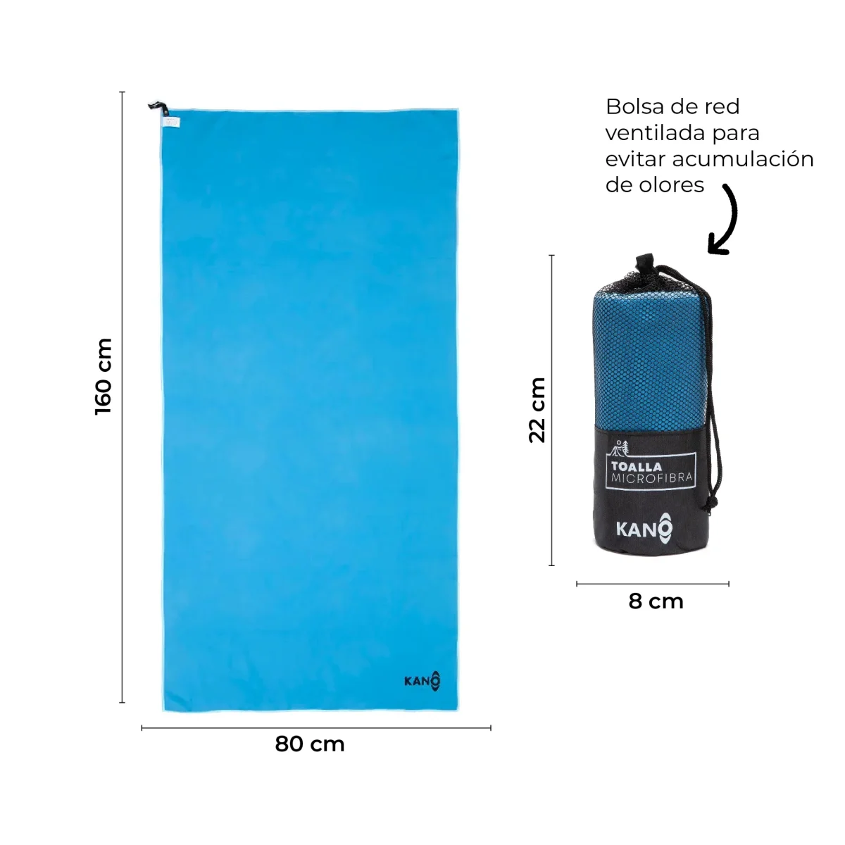 Toalla de Microfibra Azul Secado Rápido - Imagen 6
