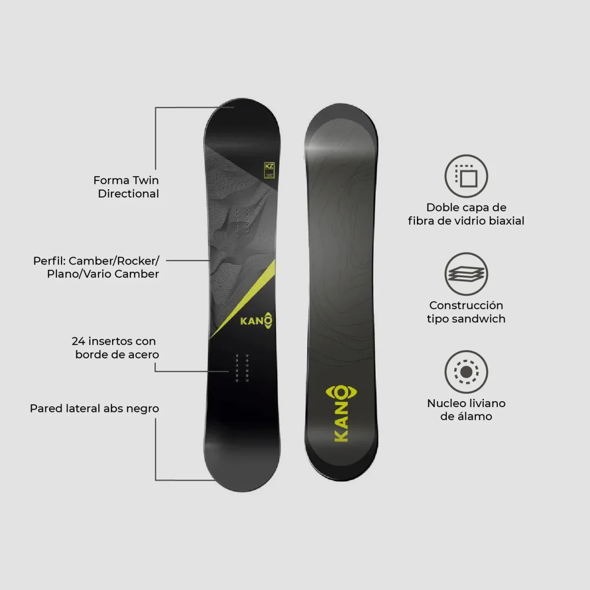 Tabla Snowboard KZ Twin Directional - Imagen 4